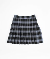 Modročerná károvaná skládaná sukně NEW LOOK