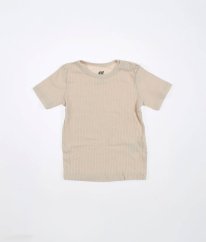 Svetlo béžové rebrované tričko z biobavlny H&M