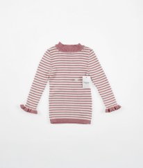 Fialovobílé žebrované svetříkové triko NUTMEG