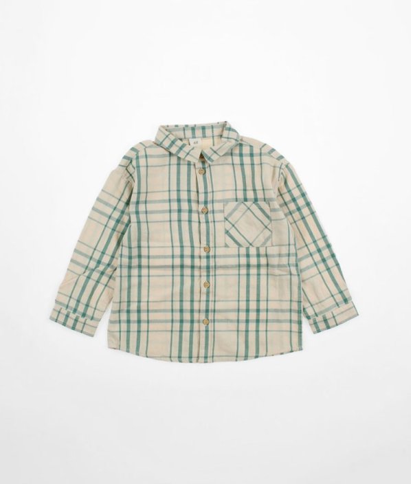 Béžová károvaná flanelová košile H&M