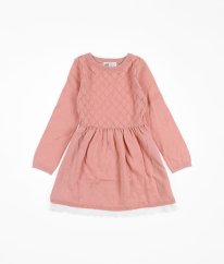 Ružové svetrové šaty s čipkou H&M