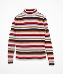 Barevný proužkovaný žebrovaný svetrový rolák se třpytem MARKS & SPENCER