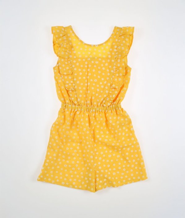 Žlutý kraťasový overal s květy PRIMARK