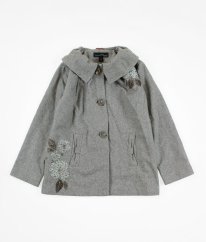 Šedý VLNĚNÝ kabát NEXT