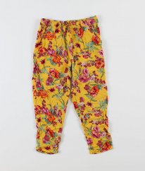 Žluté lehké kalhoty s květy NEXT