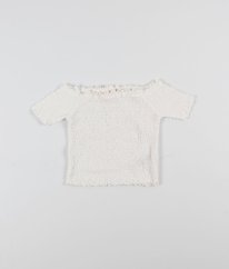 Bílý žabičkovaný top/halenka PRIMARK