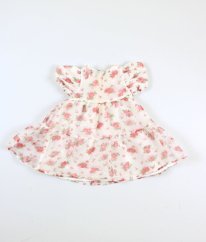 Smetanové šaty s květy a spodničkou