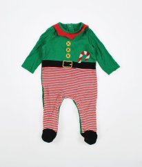 Zelenočervený vánoční overal