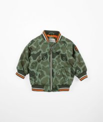 Zelená teplá bunda jaro/podzim se vzorem F&F