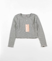 Šedé úpletové crop triko ONLY