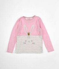 Růžovobílé plyšové triko PRIMARK