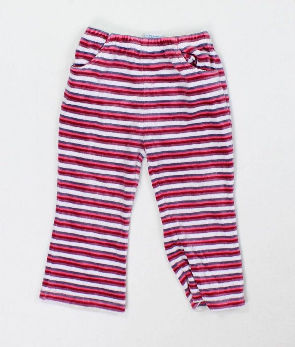 Barevné proužkované semišové tepláky/pyžamové kalhoty