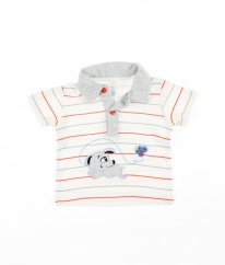 Biele prúžkované polo tričko C&A