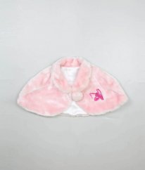 Růžové hebké plyšové pončo s vyšitými baletními piškoty