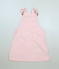 Růžové  jemné manšestrové šaty se třpytem DENIM