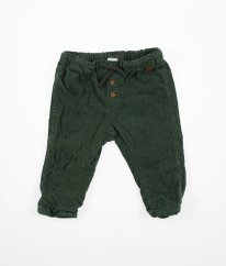 Zelené bavlnou zateplené manšestráky H&M