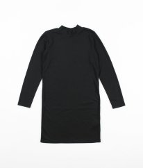 Černé elastické jemně žebrované šaty