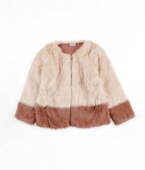 Růžový chlupatý kabát NEXT