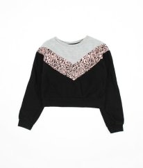 Růžovočerná silnější crop mikina MARKS & SPENCER