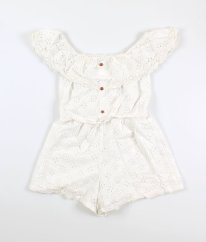 Bílý krajkový kraťasový overal RIVER ISLAND