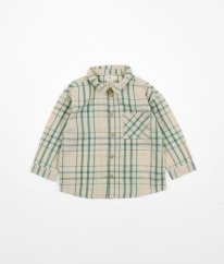 Béžová károvaná flanelová košile H&M