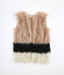 Ružová chlpatá vesta so sveterovými zadami PRIMARK