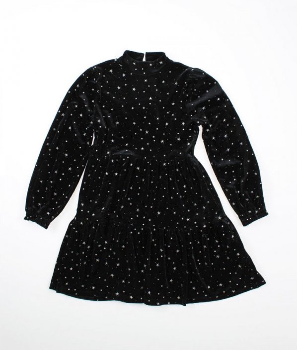 Černé sametové šaty s hvězdami MARKS & SPENCER