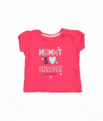 Tmavě růžové tričko s nápisem PRIMARK