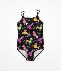 Čierne plavky so psíkmi H&M