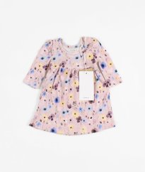 Ružové šaty z biobavlny s kvetmi NAME IT