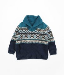 Modrý svetr se vzorem MATALAN