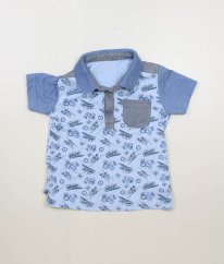 Modré polotričko s obrázkami MATALAN