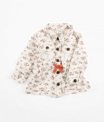 Krémový riflový kabátek s květy DAISY FUENTES