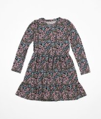 Černé květované žeržejové šaty PRIMARK