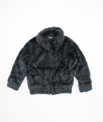 Modrošedá plyšová bunda NEXT