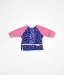 Modrorůžový bryndáček s rukávy BOBÁNEK