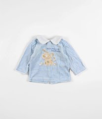 Modrá proužkovaná semišová mikina AARDVARK