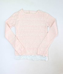 Světle růžový svetr s krajkou YD