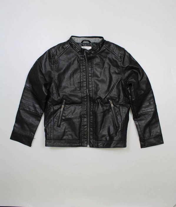 Černá teplá koženková bunda s kožíškem H&M