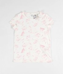 Bílo růžové tričko s kočičkami KIABI