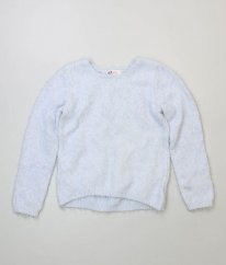 Modrý chlupatý svetr se třpytem H&M