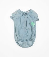 Modré denimové body s výšivkou