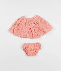 Oranžová kvetovaná sukňa s spodničkou a nohavičky MOTHERCARE