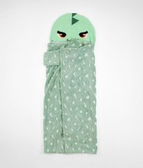 Zelená plyšová deka/župan s kapucí