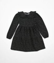 Černé krepové šaty s puntíky NEXT
