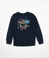 Tmavě modrá silnější vánoční mikina LILY & DAN