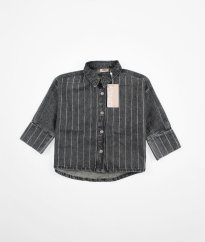 Černá riflová oversize bunda s kamínky ONLY