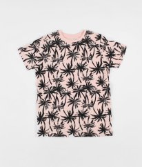 Lososové tričko s palmami PRIMARK