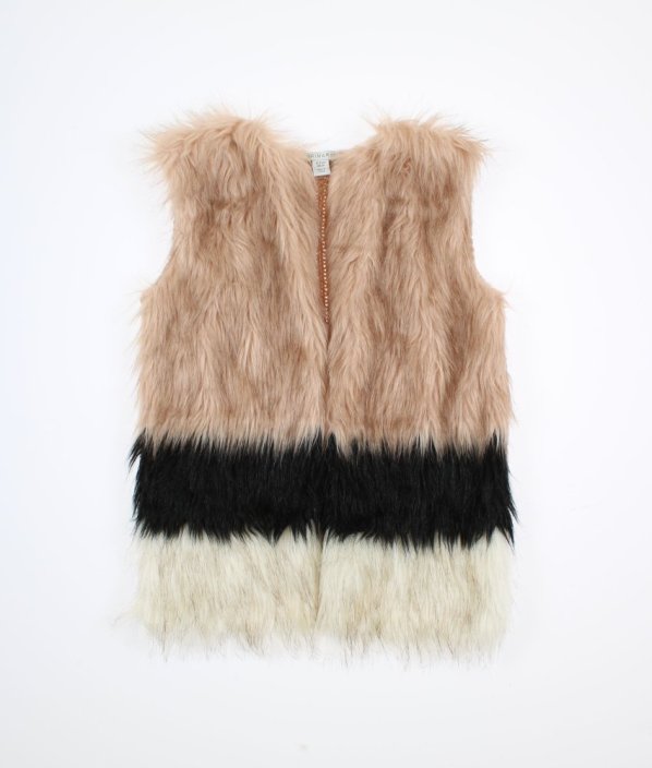 Růžová chlupatá vesta se svetrovými zády PRIMARK