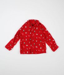 Červený vánoční flanelový pyžamový kabátek PRIMARK